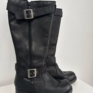 Harley-Davidson Black Leather Knee-High Riding Boots